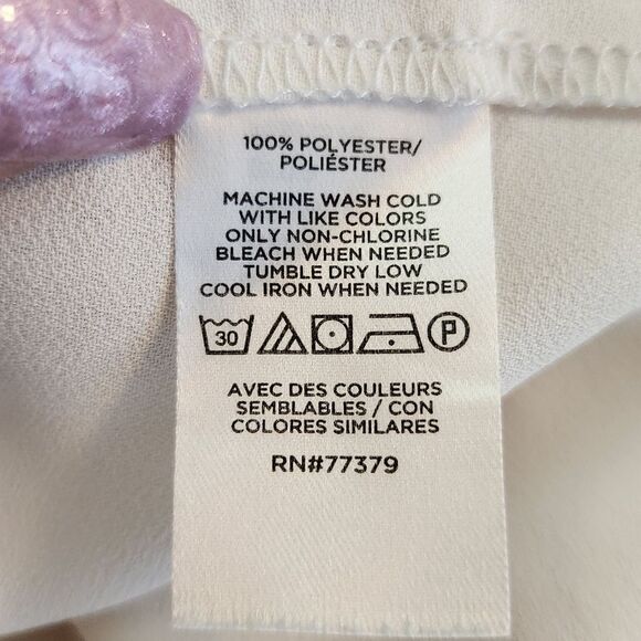 Ann Taylor White Collared V NECK Sleeveless Tunic Blouse Size Large - Picture 8 of 9